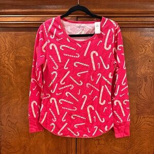 Old Navy Pink Candy Cane Long Sleeve Top